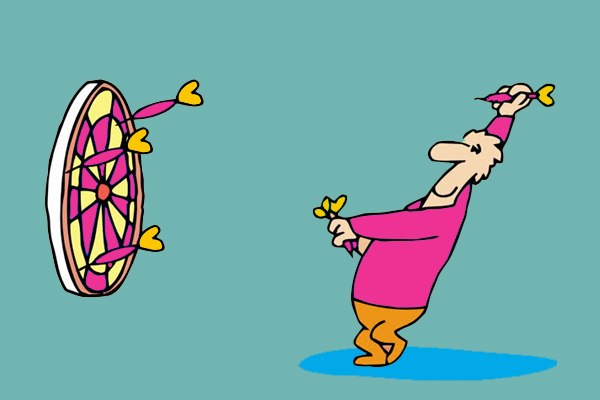 Lots of darts, same dartboard